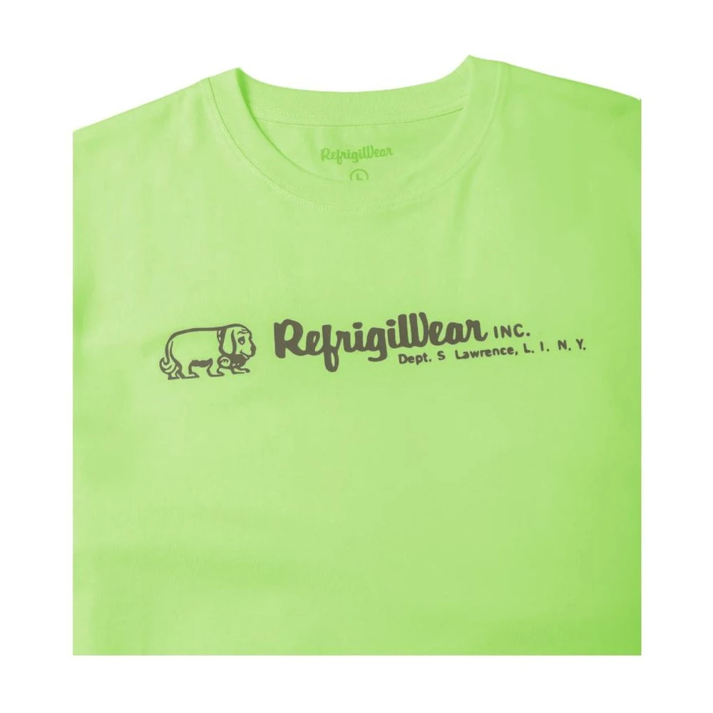 RefrigiWear Groene Logo Print Katoenen T-Shirt Green Heren