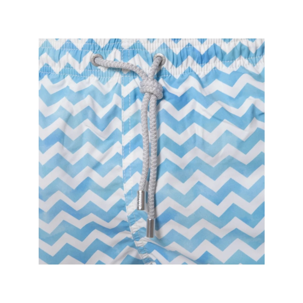 MC2 Saint Barth Geometrisch golfpatroon zwemshorts Gustavia Blue Heren