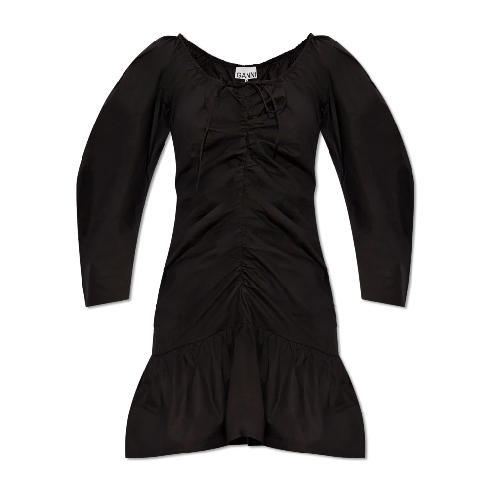 Ganni Jurk van katoen Black Dames