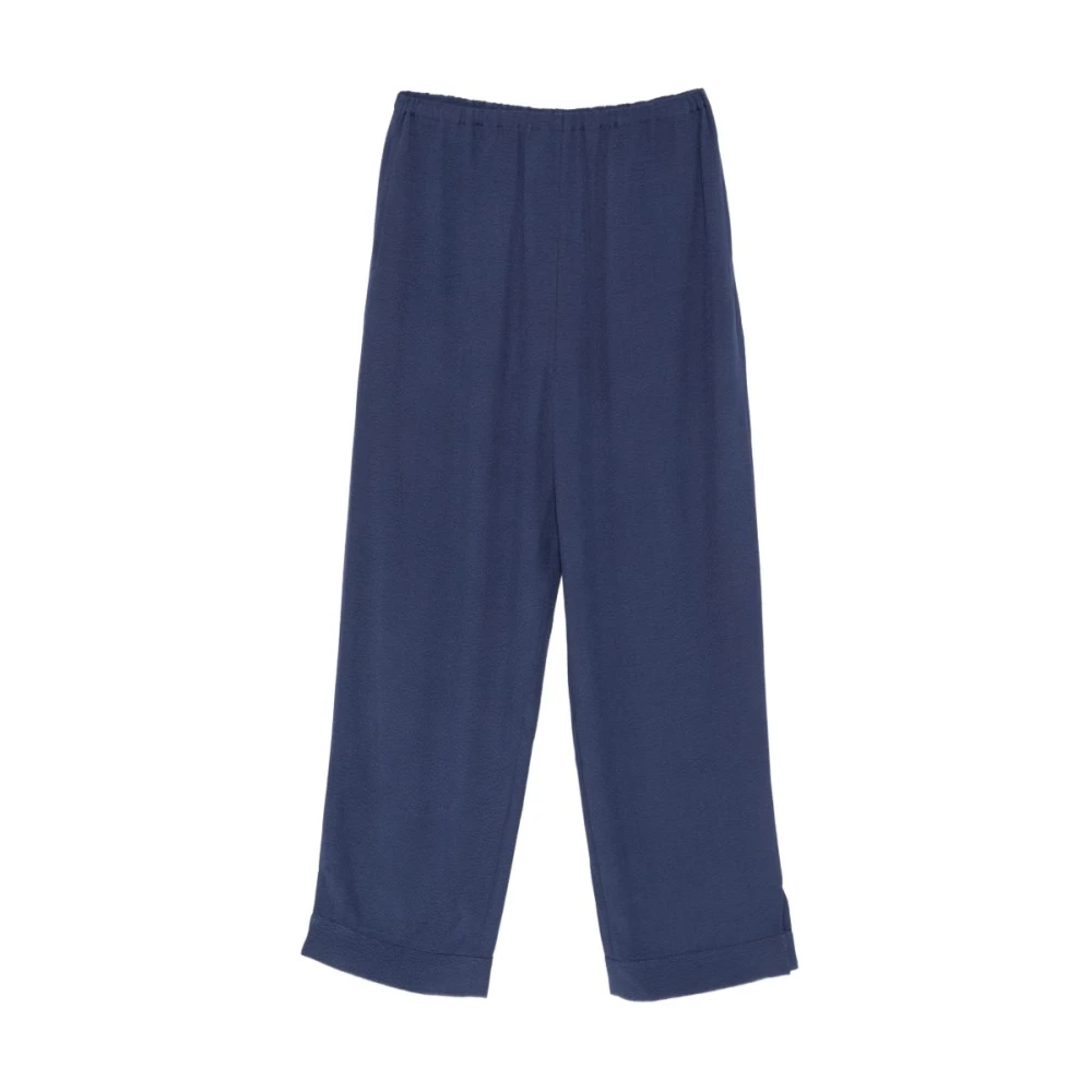 Emporio Armani Women's Blue Elasticated Waistband Trousers - Wide Trousers - M - Trousers