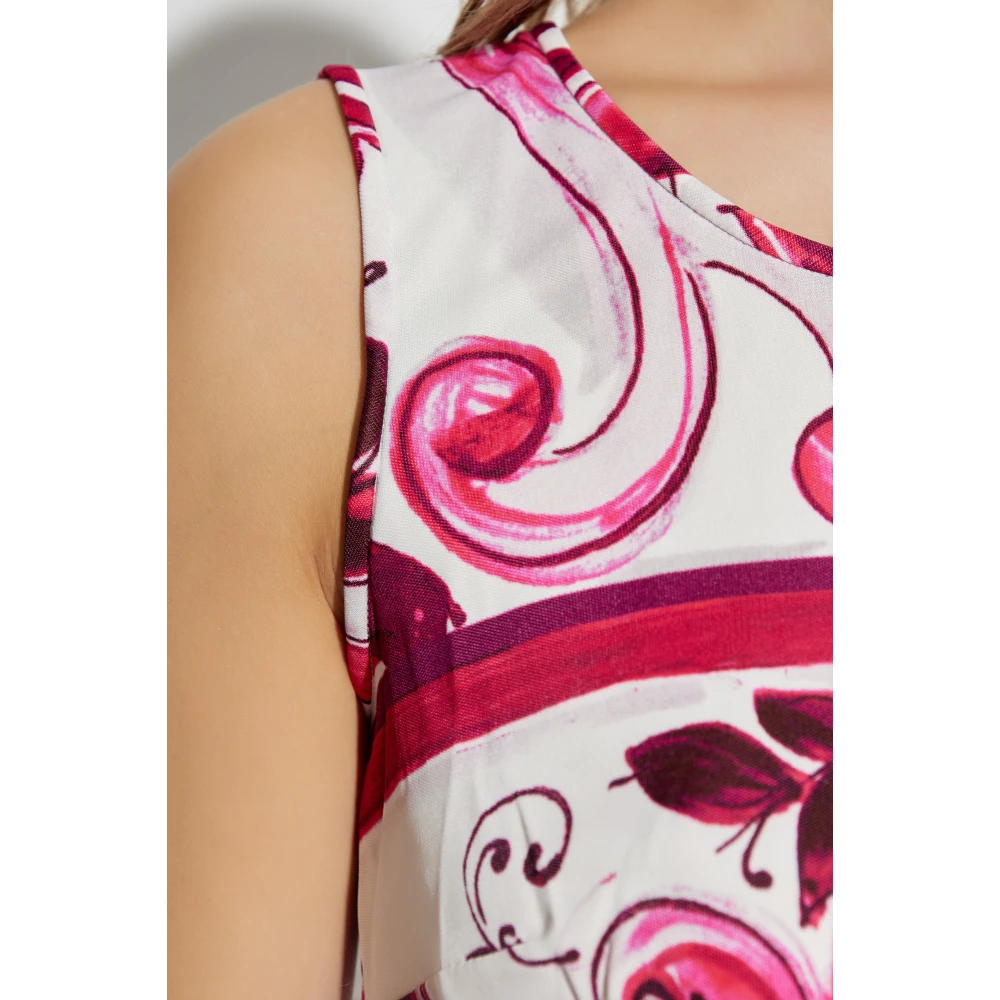 Dolce & Gabbana Top met Majolica patroon Pink Dames