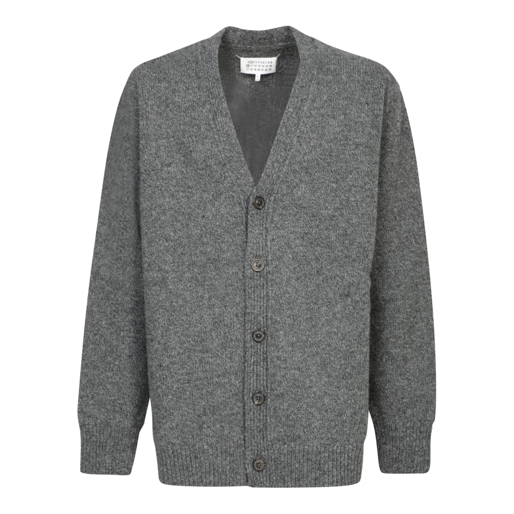 Maison Margiela Grijze V-hals Vest Sweater Aw24 Gray Heren