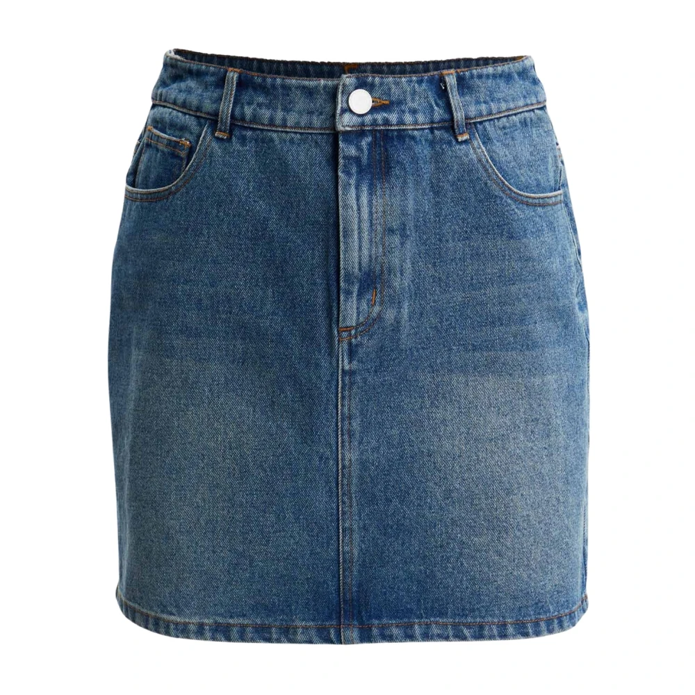 Wakakuu Icons Denim Rok Blue Dames