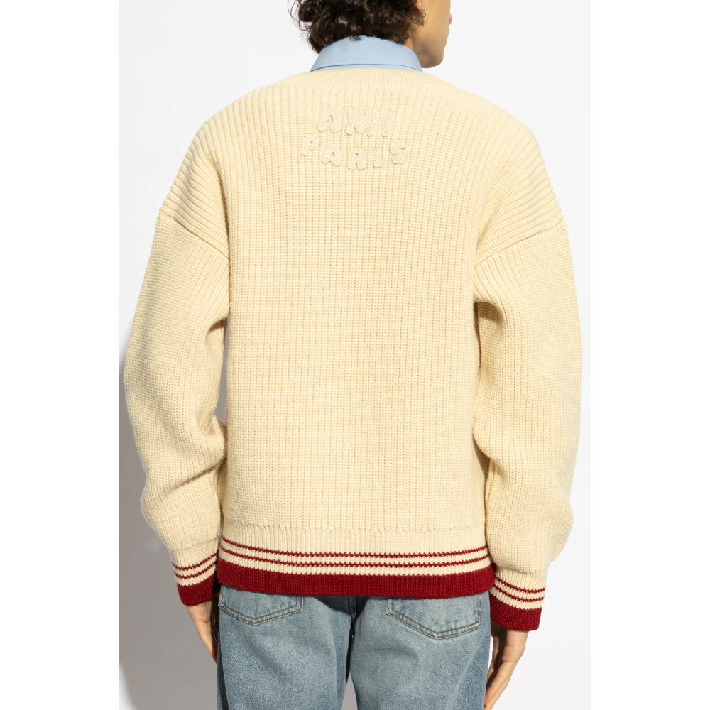 Ami Paris Trui met logo Beige Heren