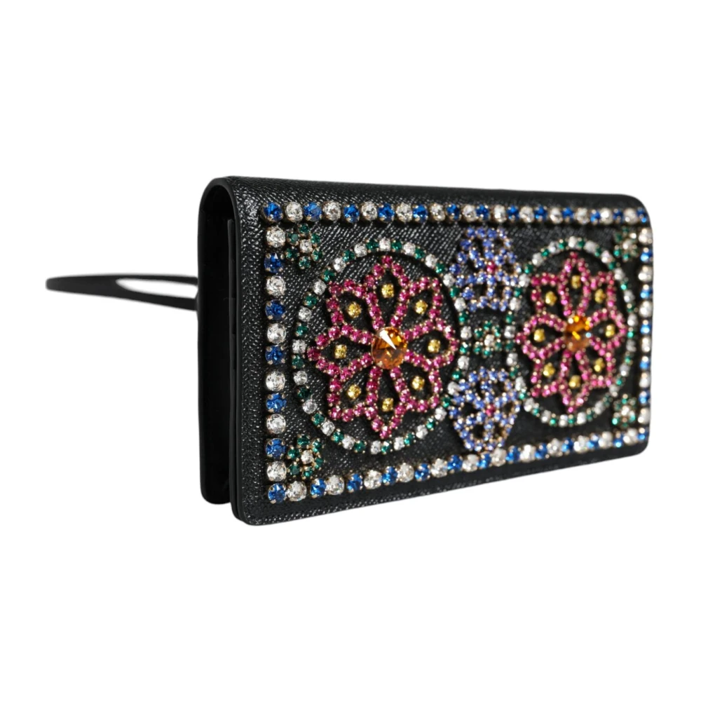 Dolce & Gabbana Kristal Strass Crossbody Clutch Tas Black Dames