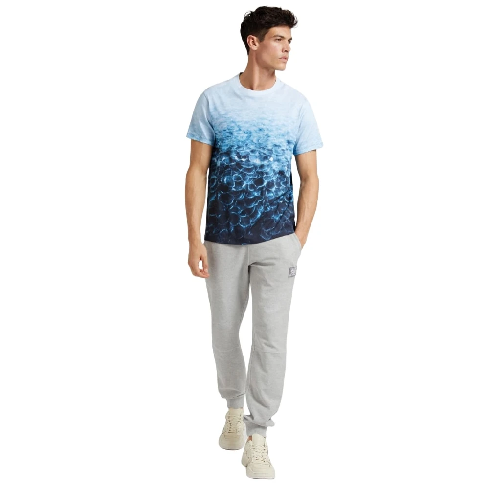 Guess T-Shirts Blue Heren