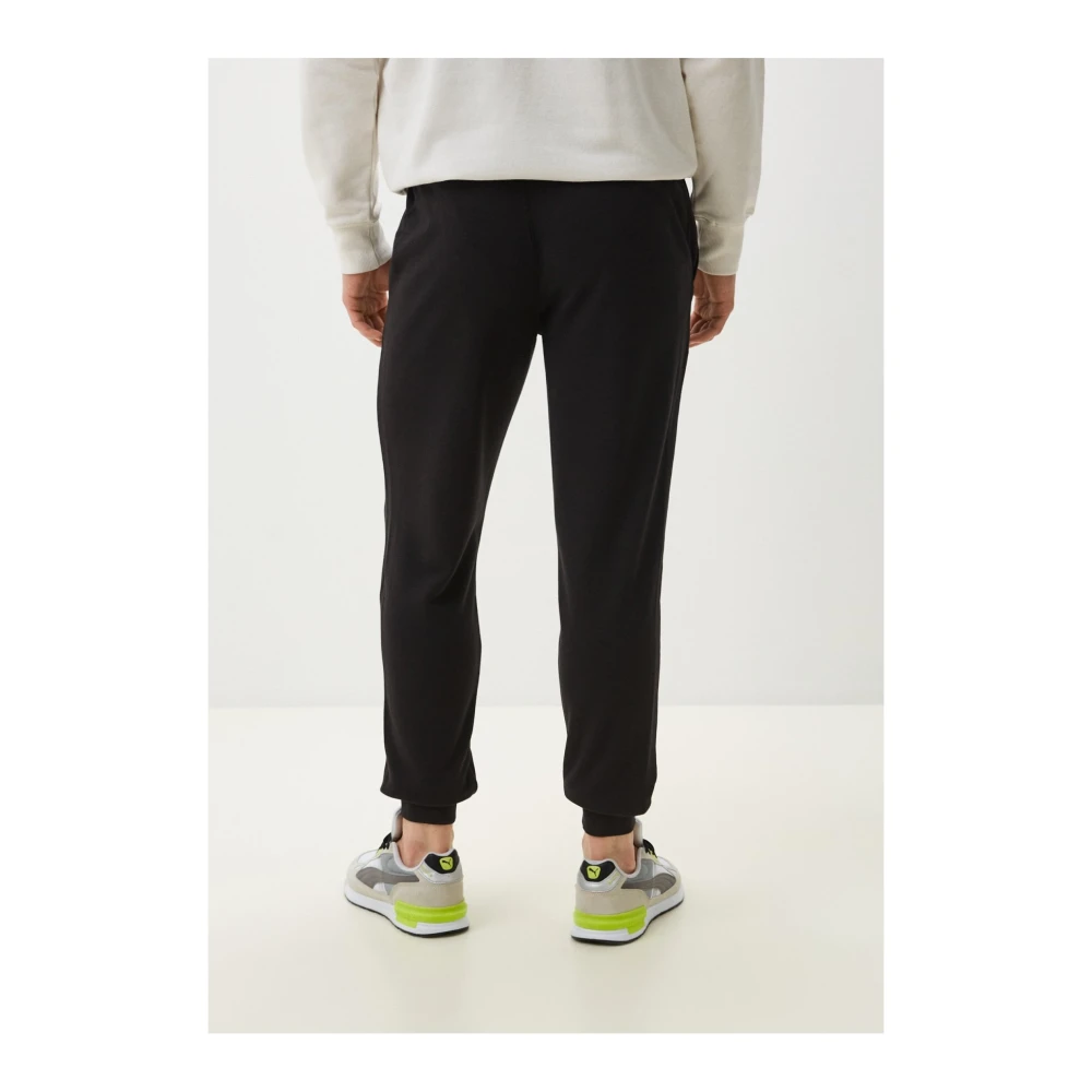 Puma Zwarte Logo Joggers Rechte Pasvorm Black Heren