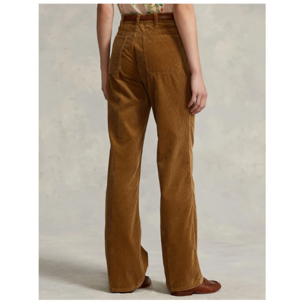 Polo Ralph Lauren Ribfluwelen Flare Broek Jenn New Ghurka Brown Dames
