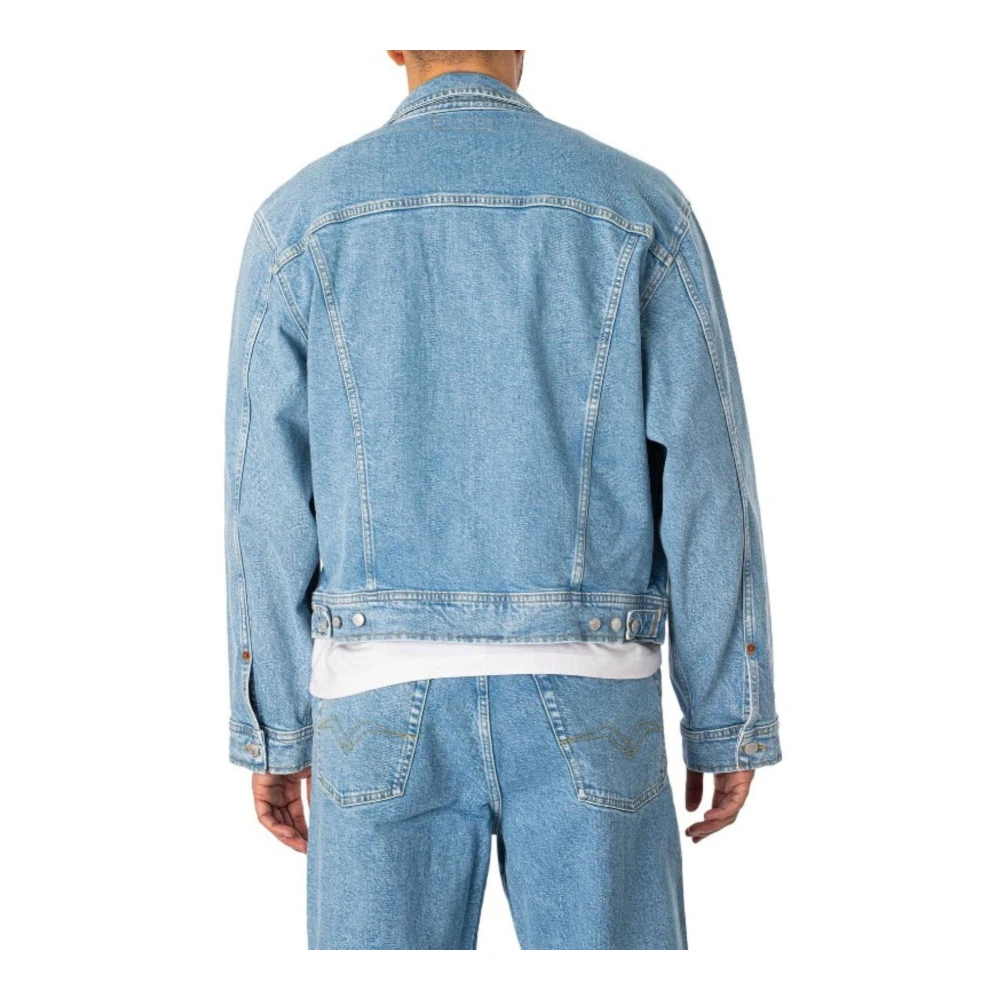Replay Heren Logo Basic Jas Blue Heren