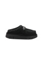 black-womens-clog-with-metal-logo