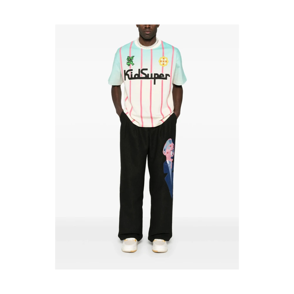 KidSuper Studios Beige Logo Print Crew Neck T-shirt Multicolor Heren