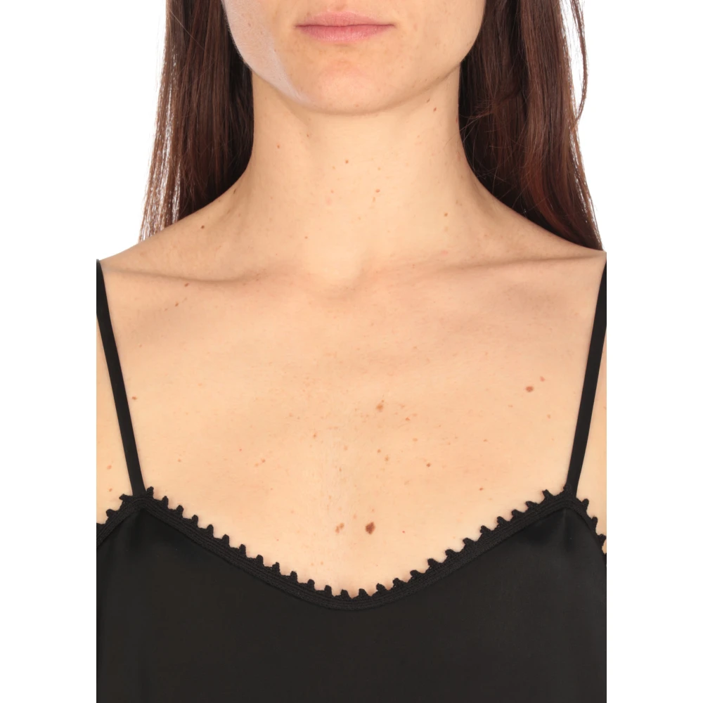 Fabiana Filippi Zwarte V-hals Viscose Top Vrouw Black Dames
