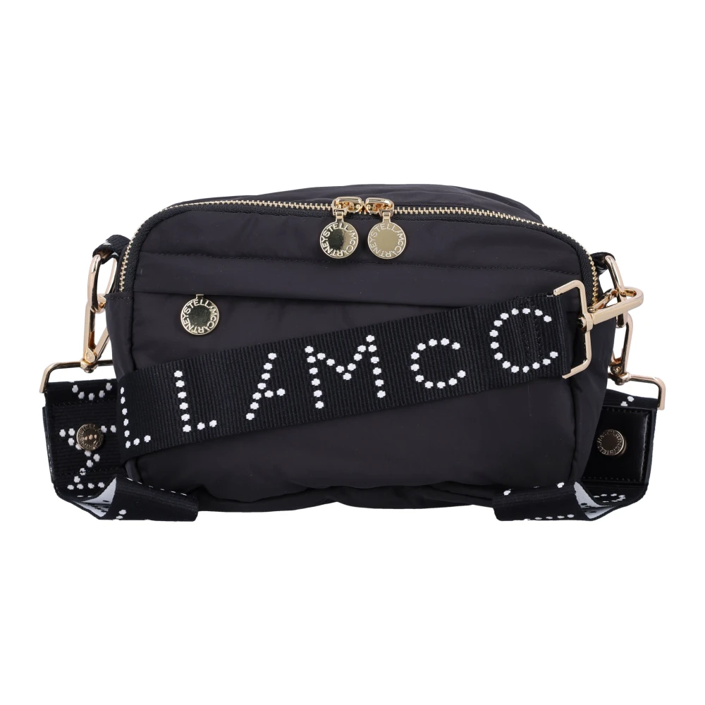 Stella Mccartney Zwarte Logo Tape Handtas Black Dames