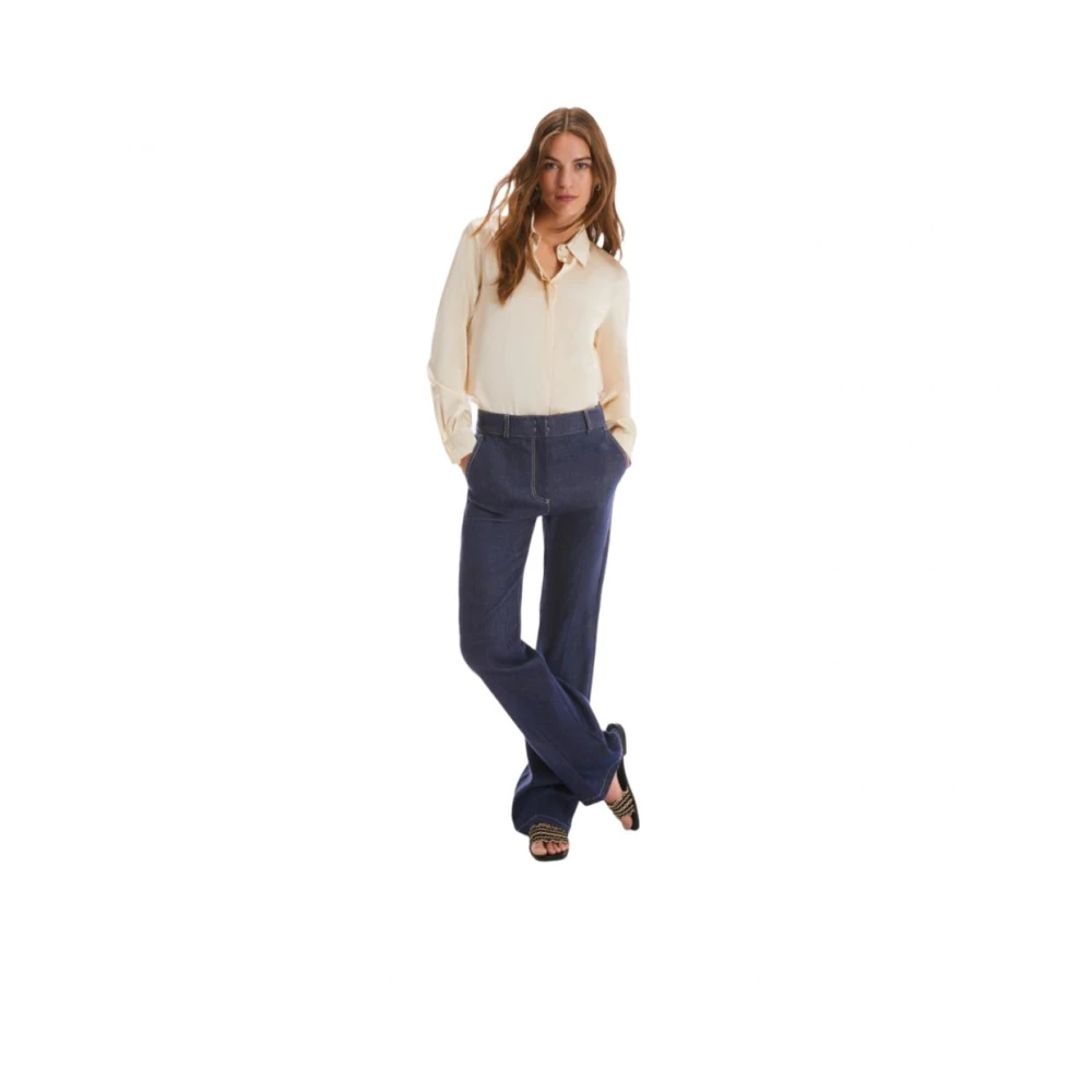Pennyblack Katoenen Broek Zwart Label Blue Dames