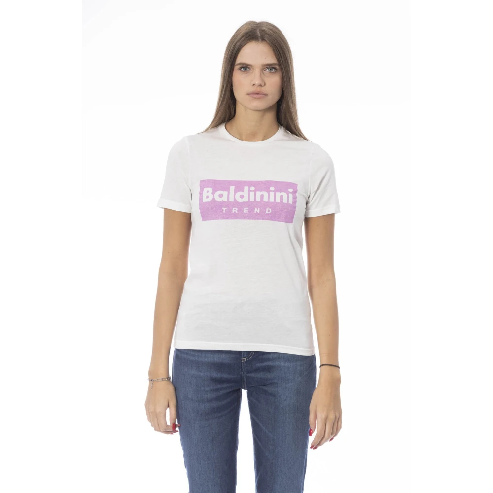 Baldinini Trendy T-shirt met voorprint White Dames