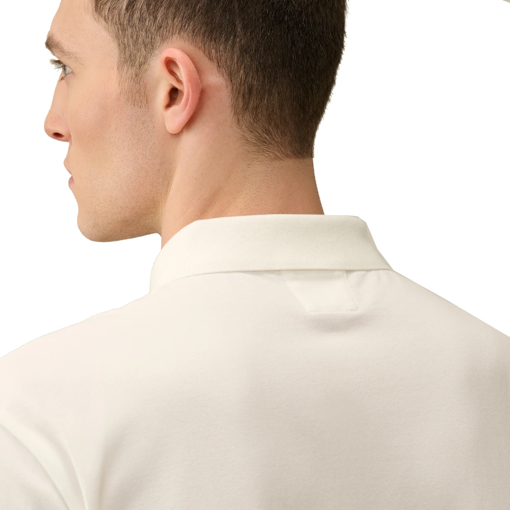 C.P. Company Korte Mouw Geribbelde Poloshirt White Heren