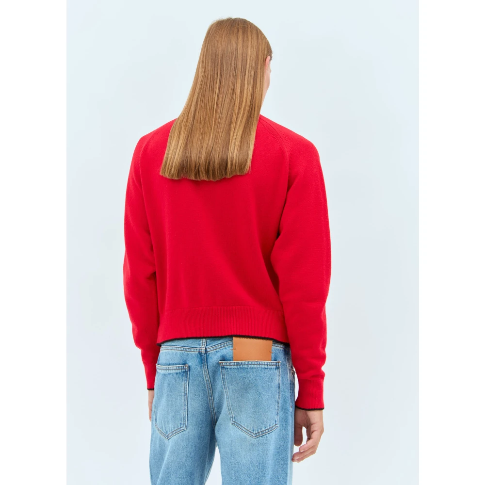 Jacquemus Kasjmier Gebreide Hoge Hals Cardigan Red Heren