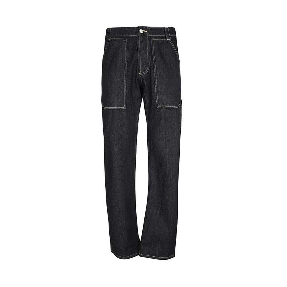 Alexander mcqueen Katoenen Jeans met Contraststiksels Blue Heren