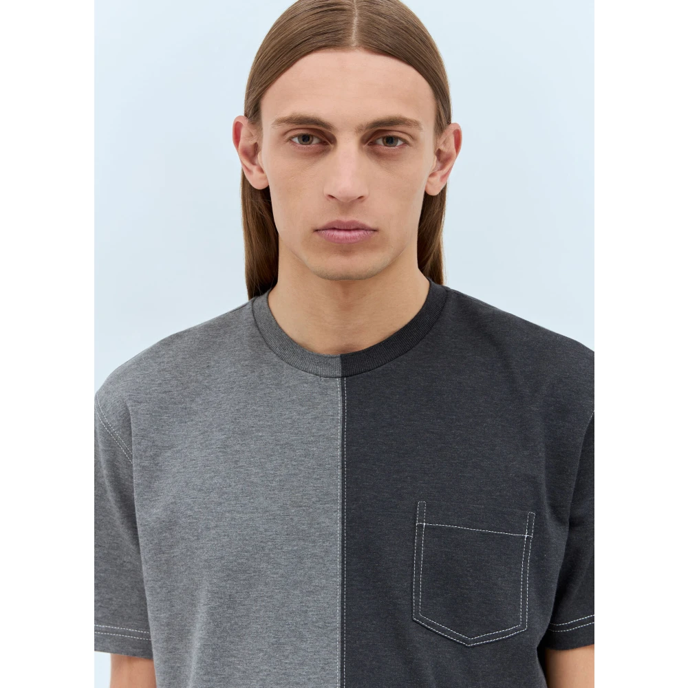 Thom Browne Katoenen Jersey Crewneck T-Shirt Gray Heren