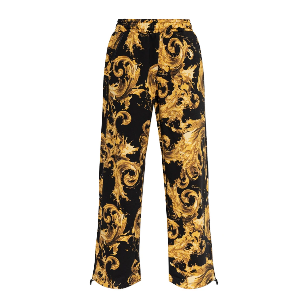 Versace Jeans Couture Women's Black Sweatpants, Xs, Straight-Leg Joggers