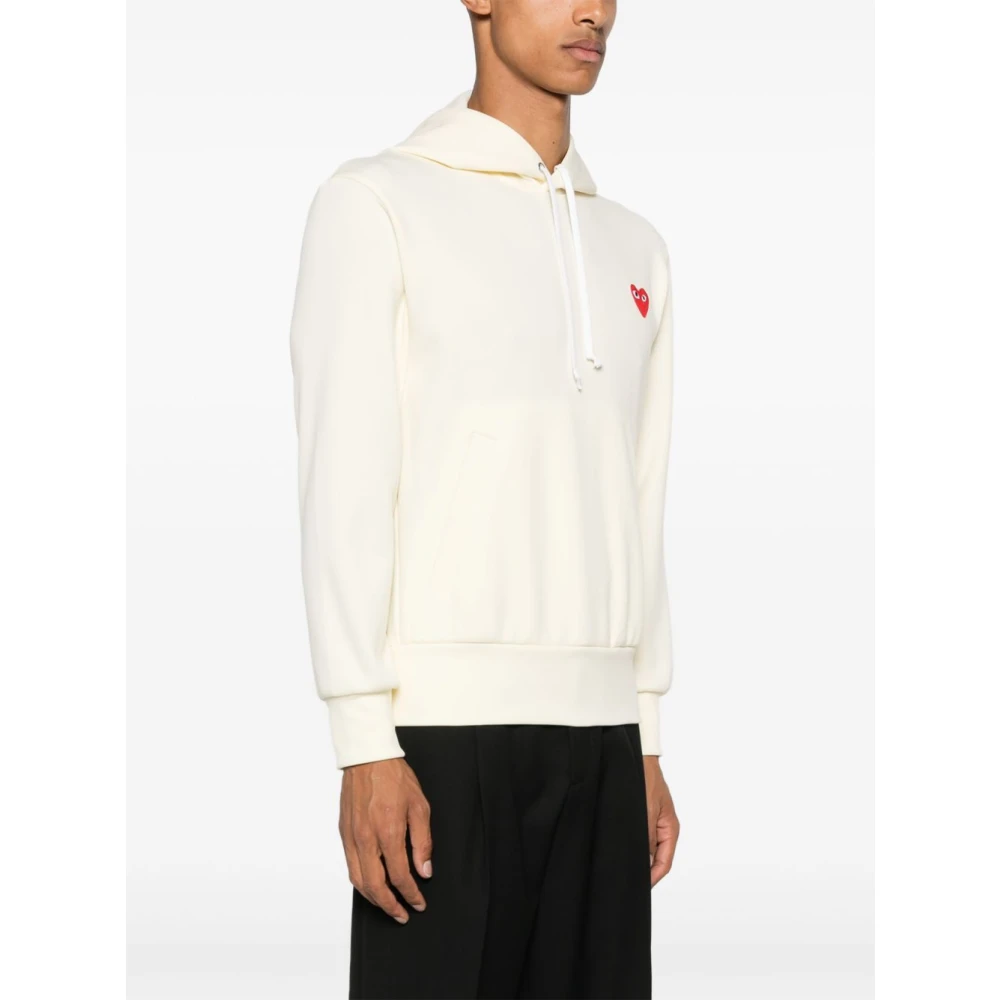 Comme des Garçons Witte Sweater met Hart Patch White Heren