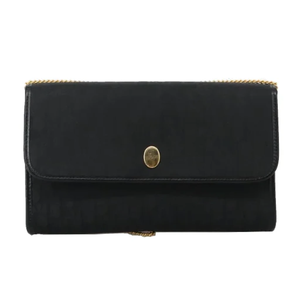 Dior Vintage Pre-owned Canvas shoulder-bags Black Dames