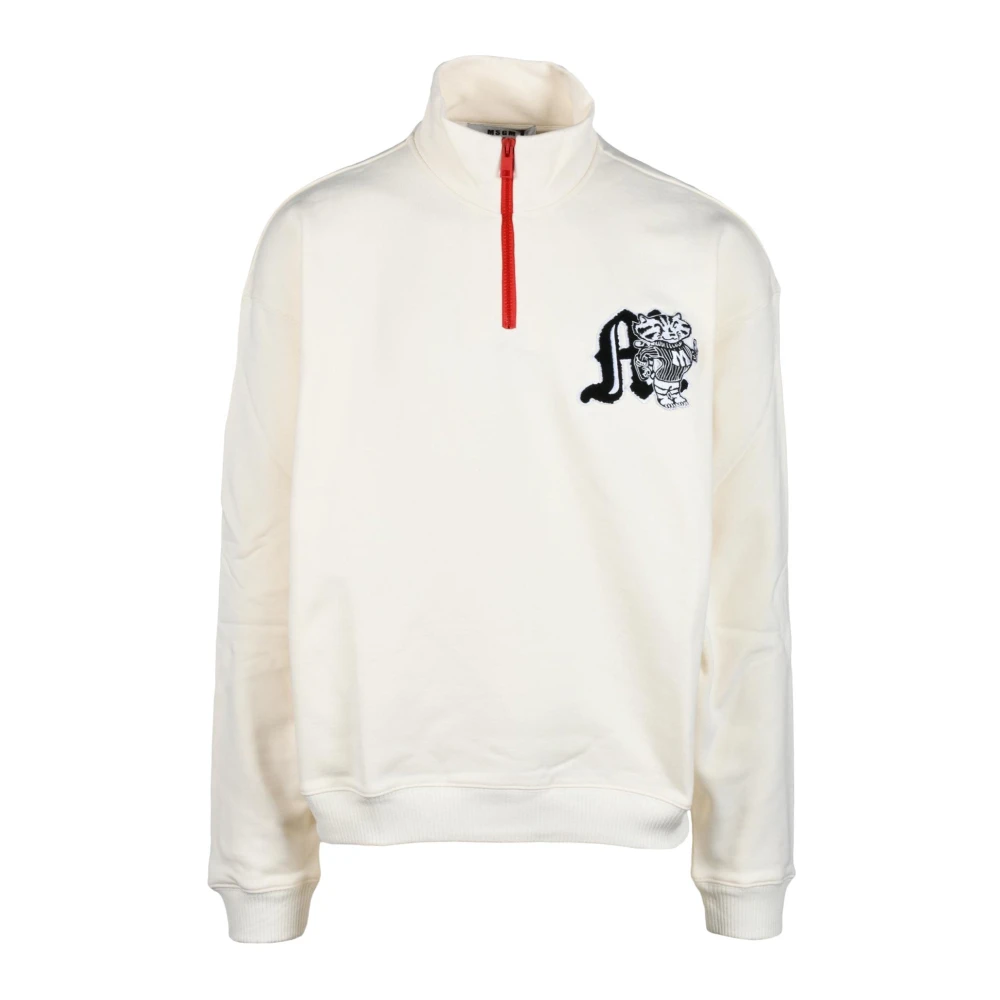 Msgm Katoenen Sweatshirt White Heren