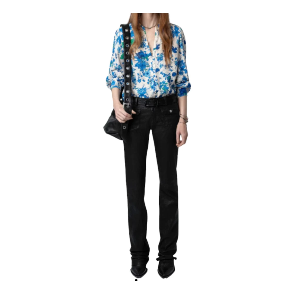 Zadig & Voltaire Blauwe Bloemenblouse Multicolor Dames