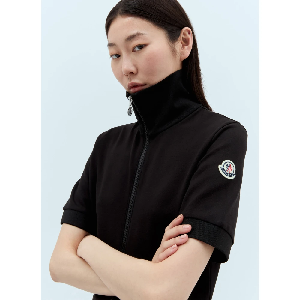 Moncler Milano Weave Polo Mini Jurk Black Dames