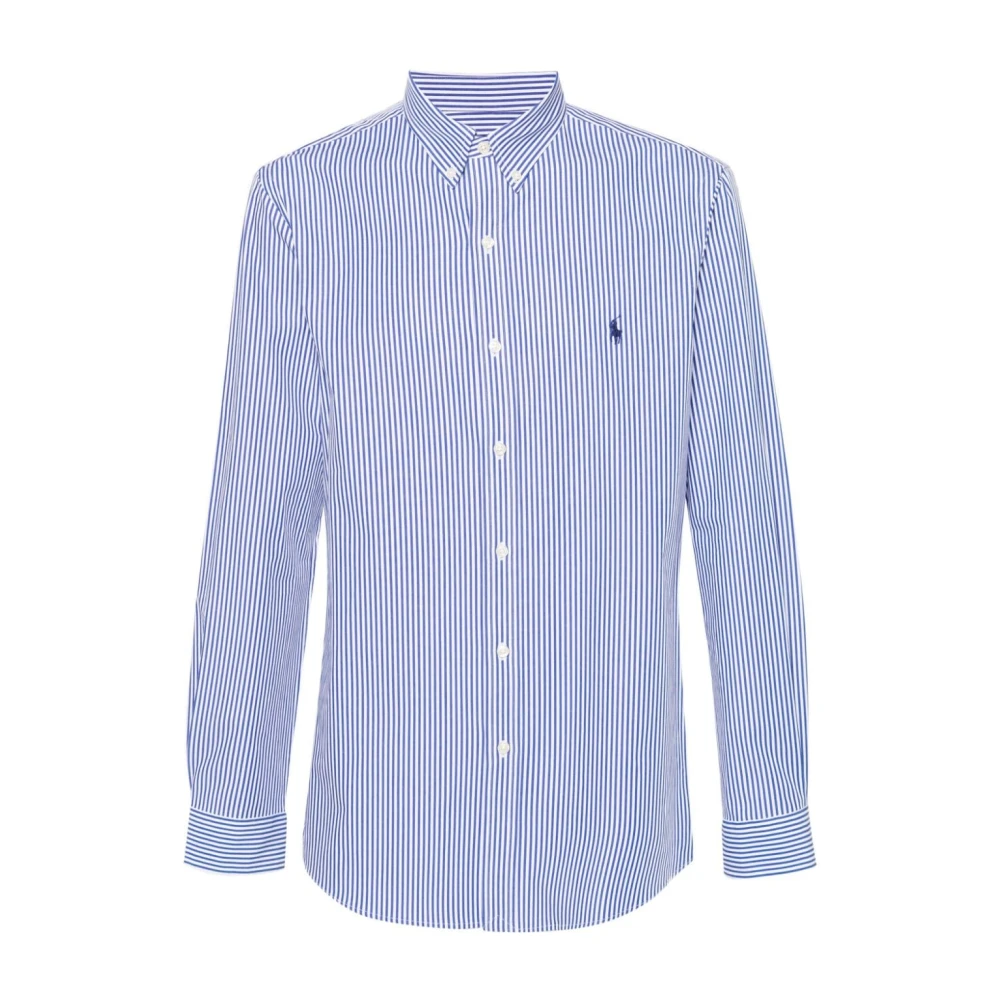 Polo Ralph Lauren Wit Katoenen Overhemd met Blauw Logo Blue Heren