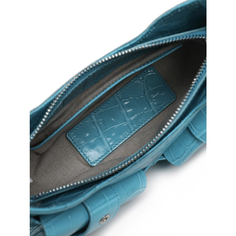 Biasia Turquoise Schoudertas met Stroopdetail Blue Dames