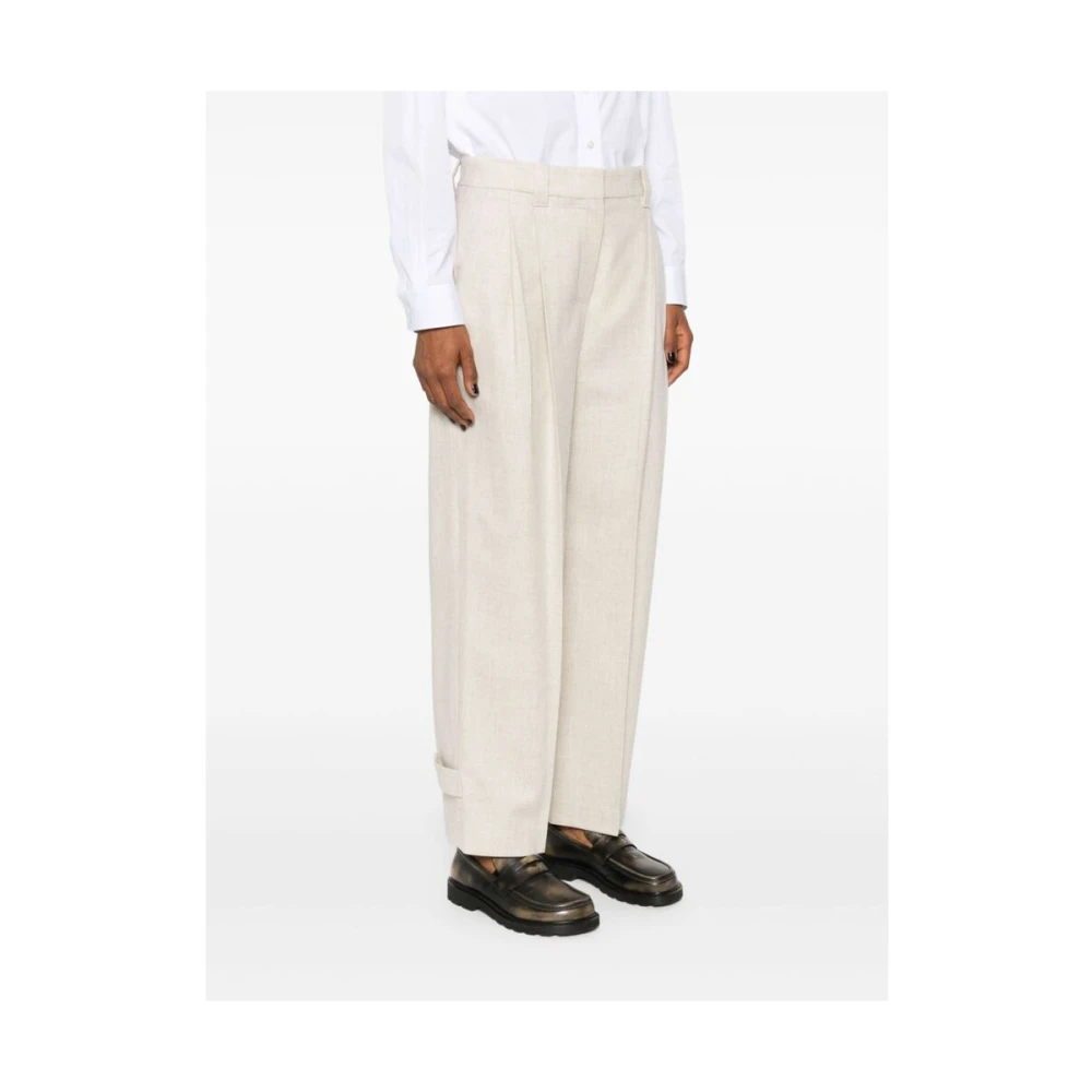 BRUNELLO CUCINELLI Beige Wol-Kasjmier Broek Beige Dames