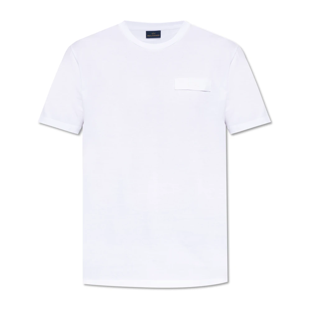 Paul & Shark T-shirt med logopatch White, Herr