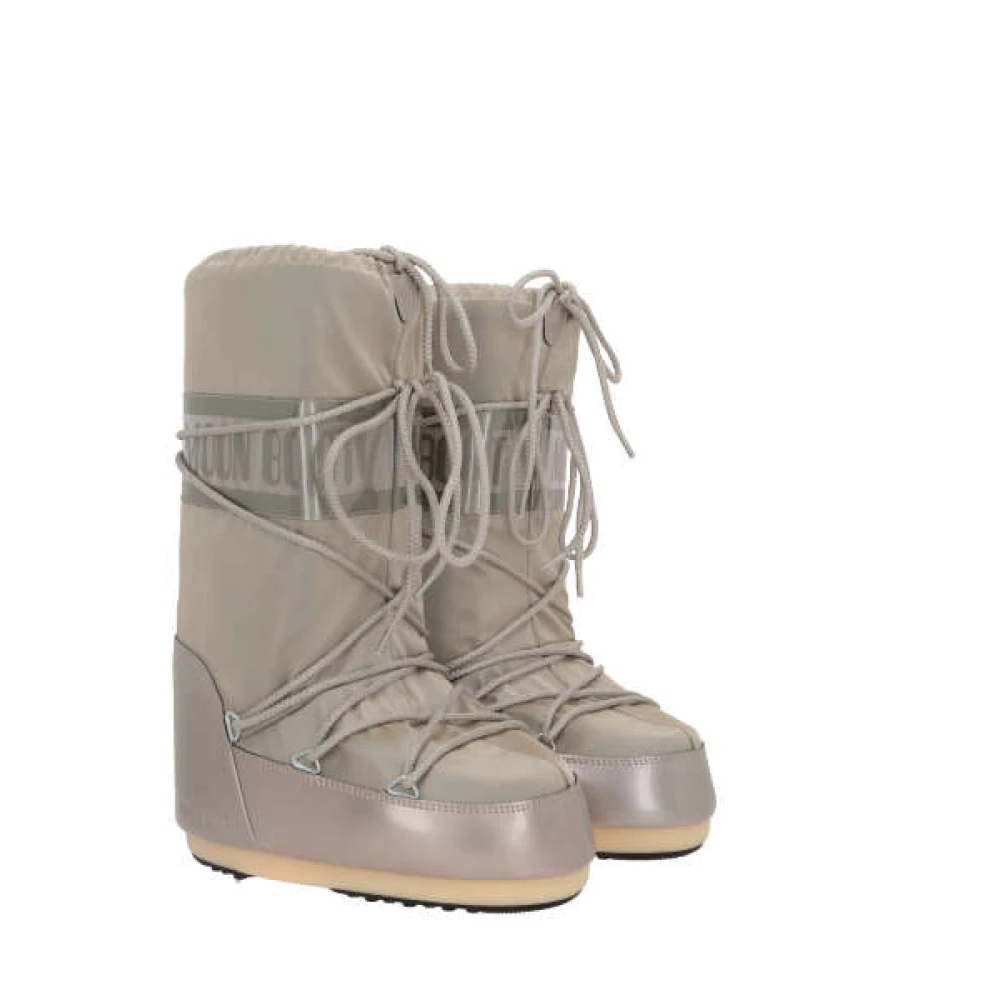 moon boot Hoge sneeuwlaarzen met PVC hak en logo opdruk Gray Dames