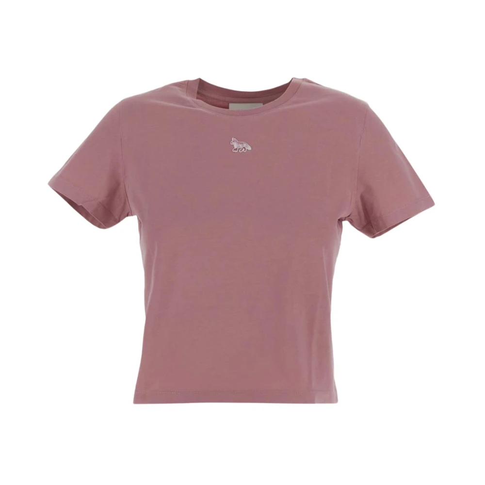 Maison Kitsuné Vos Katoenen T-Shirt Pink Dames