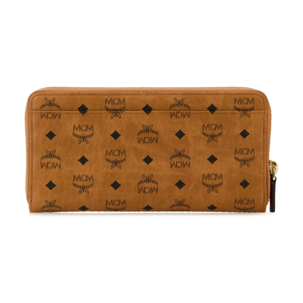 MCM Canvas Aren Portemonnee met Print Design Brown Dames