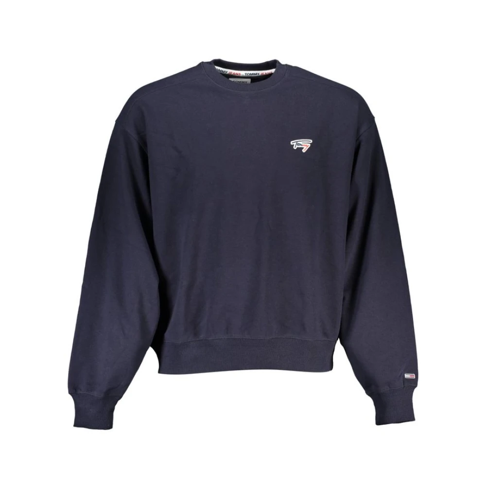 Tommy Hilfiger Men's Blue Sweatshirts, L, Pullover With Logo Detail