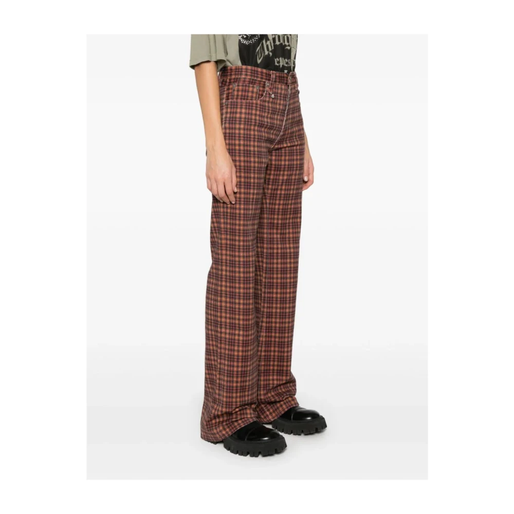 R13 Auburn Plaid Jane Jeans Brown Dames