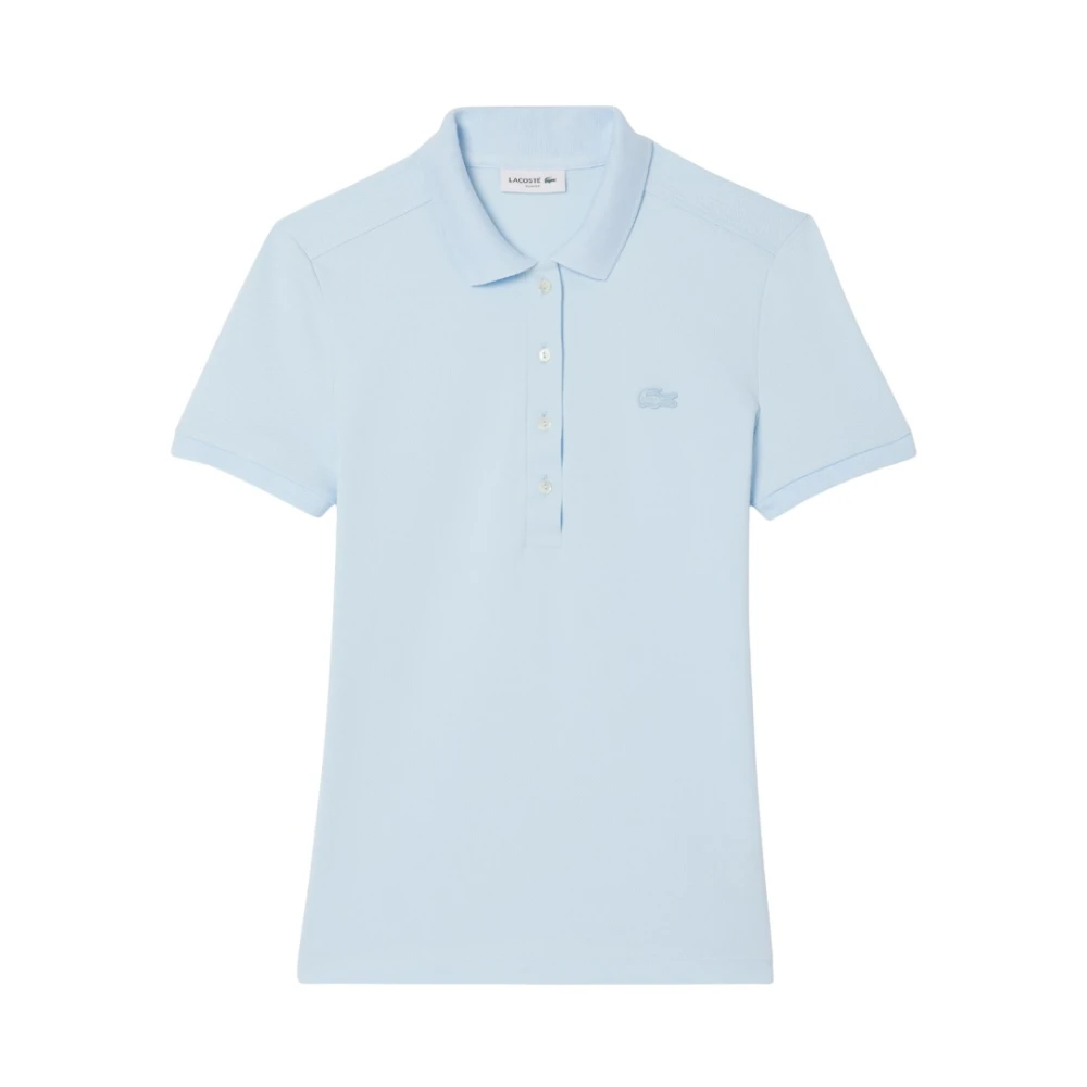 Lacoste Women's Blue Clear Polo Shirt With Mother Of Pearl Buttons