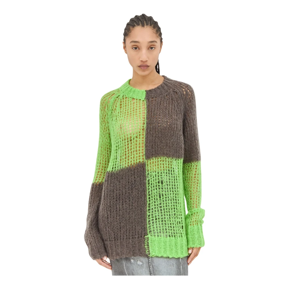 Acne Studios Multicolor Tvåfärgad Löst Stickad Tröja