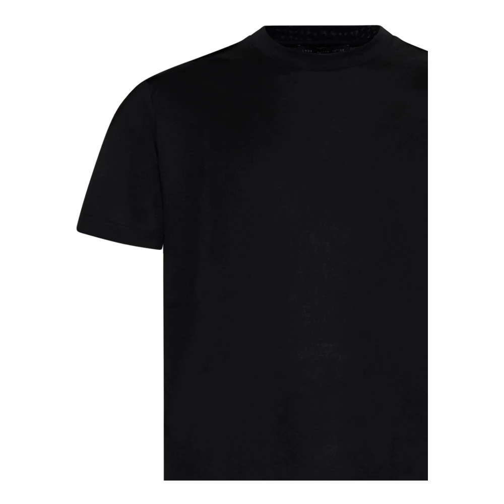 Low Brand Zwarte katoenen T-shirt met ronde hals Black Heren