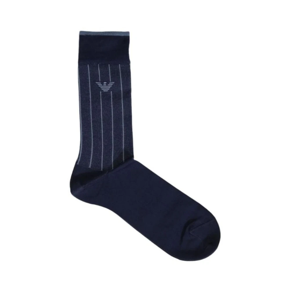 Emporio Armani Blauwe Katoenen Herensokken Herfst Winter Blue Heren