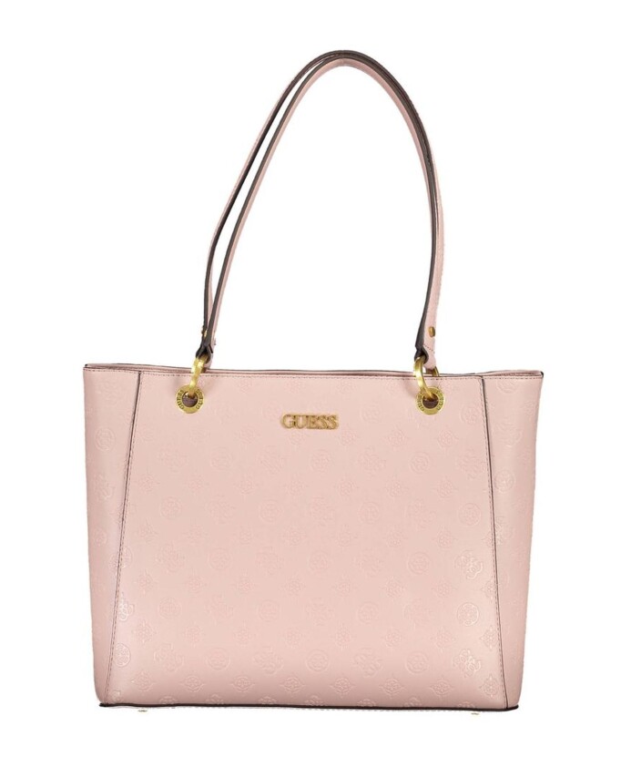 Pink Polyethylene Handbag with Multiple Compartments | Guess  