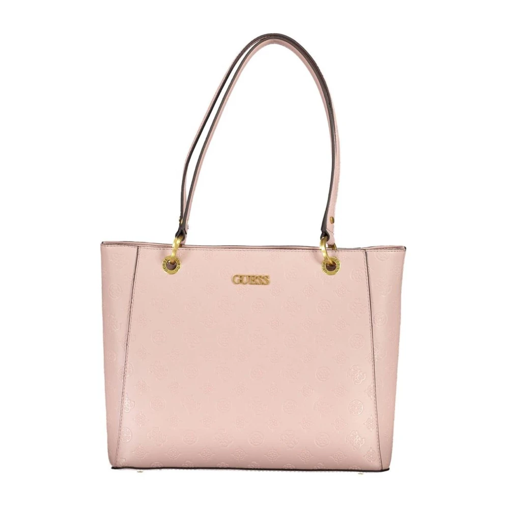 Guess Roze Dames Schoudertas Contrast Details Beige Dames