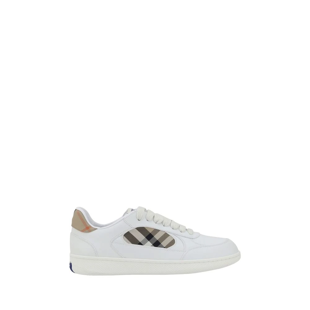Burberry Men's White Sneakers, 11 Uk, Leather Trainers
