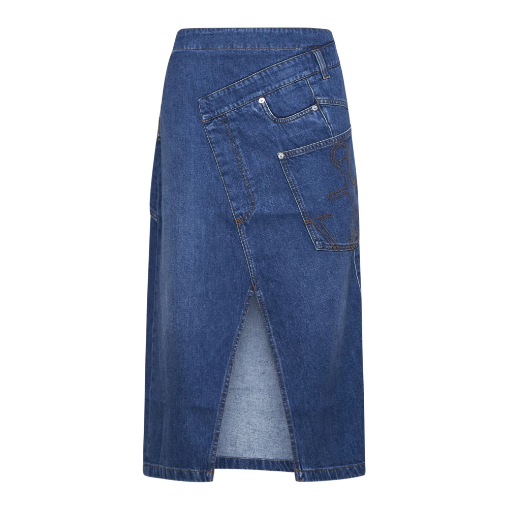 Jw Anderson Women's Blue Denim Skirts, Xs, A-Line Skirt