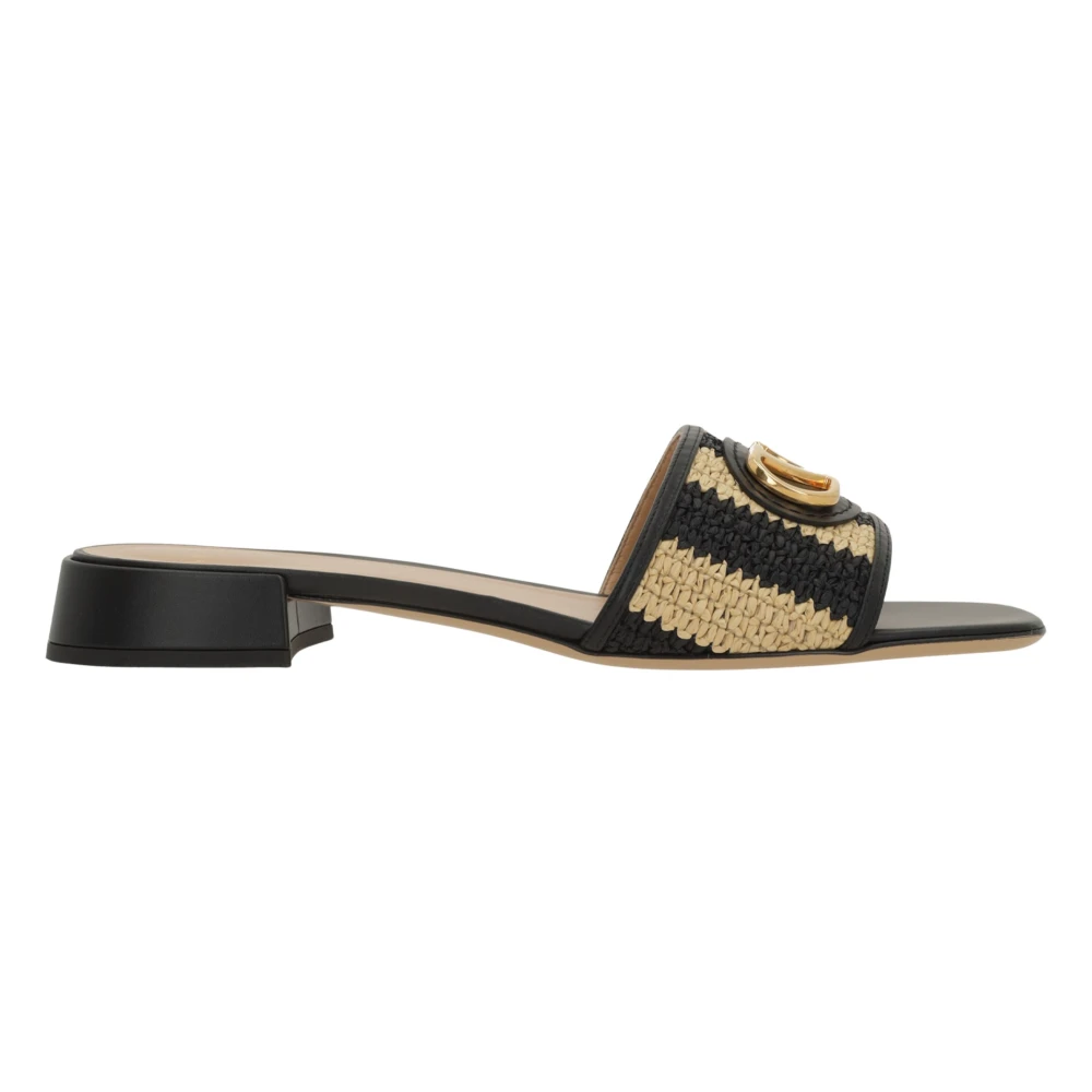 Valentino Garavani Women's Black Heeled Mules, 8 Uk, Vlogo Signature Sandal
