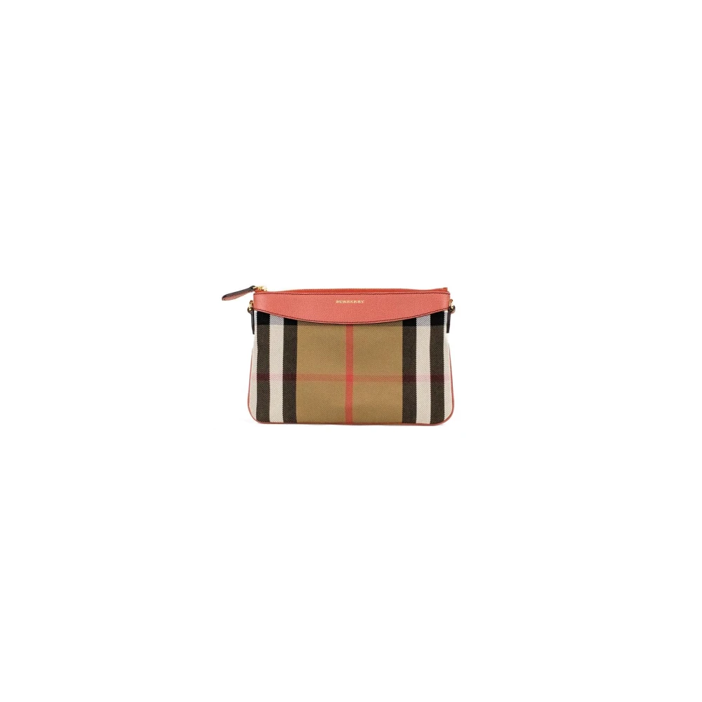 Burberry Check Leren Crossbody Clutch Tas Multicolor Dames