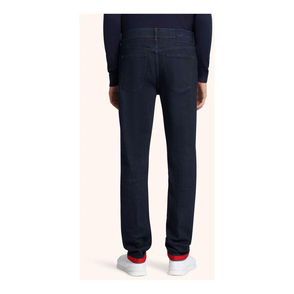 Kiton Slim-Fit Denim Jeans Blue Heren