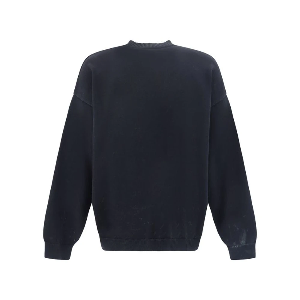 Balenciaga Katoenen sweatshirt met geribbelde details Black Heren